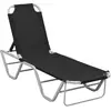 Image de vidaXL Chaise Longue Aluminium - Noir/Argenté