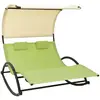 Image de vidaXL Chaise longue double vert et crème