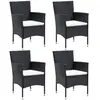 Image de vidaXL Chaises à manger de jardin - Lot de 4 - Résine tressée