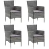 Image de vidaXL Chaises à manger de jardin - Lot de 4 - Gris
