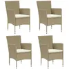 Image de vidaXL Chaises à manger de jardin - Lot de 4 - Beige