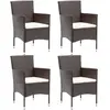 Image de vidaXL Chaises à manger - Lot de 4 - Résine tressée - Marron