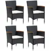 Image de vidaXL Chaises à manger de jardin - Lot de 4 - Noir