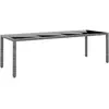 Image de vidaXL Table de jardin en résine tressée grise