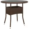 Image de vidaXL Table de jardin Ø80 cm Résine tressée et verre - Marron