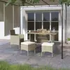 Image de vidaXL Set de chaises et tabourets lot de 4 - Résine tressée Beige