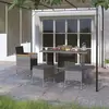 Image de vidaXL Jeu de chaises et tabourets - Résine tressée - Gris