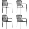 Image de vidaXL Chaises de jardin lot de 4 - Corde coton et acier