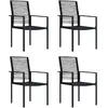 Image de vidaXL Chaises de jardin - Rotin PVC Noir lot de 4