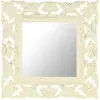 Image de vidaXL Miroir sculpté 50 cm - Bois blanc
