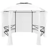 Image de vidaXL Chapiteau de jardin avec rideaux 360x312x265 cm - Blanc
