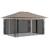 Image de vidaXL Belvédère avec moustiquaire 4x3 m - Taupe