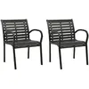 Image de vidaXL Chaises de jardin acier noir