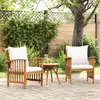 Image de vidaXL Chaises de jardin avec coussins - Bois d'acacia massif