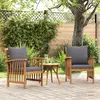 Image de Vidaxl Chaises de jardin et coussins - Bois d'acacia massif (lot de 2)
