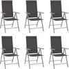Image de vidaXL Chaises de jardin pliables textilène noir