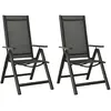Image de vidaXL Chaises pliables de jardin - Lot de 2 - Noir