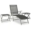 Image de vidaXL Salon de jardin 3 pcs - Aluminium et textilène