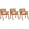 Image de vidaXL Chaises de jardin Bois d'acacia - Lot de 3