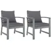 Image de vidaXL Chaises de jardin bois acacia - Lot de 2 avec coussins gris foncé