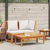 Image de VidaXL 3 pcs Salon de jardin avec coussin - Crème