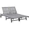 Image de VIDAXL Chaise longue 2 places bois d'acacia massif
