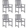 Image de vidaXL Chaises de jardin lot de 4 Acacia Gris