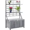 Image de vidaXL Boîte avec treillis - Gris