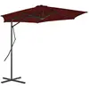 Image de Title: vidaXL Parasol de jardin avec mât en acier - Rouge bordeaux