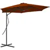 Image de vidaXL Parasol de jardin avec mât en acier - Terre cuite