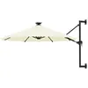 Image de vidaXL Parasol Mural avec LED - Sable 300 cm