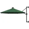 Image de vidaXL Parasol Mural - LED - 300 cm - Vert