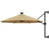 Image de vidaXL Parasol Mural LED - Taupe - 300 cm
