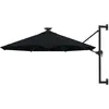 Image de vidaXL Parasol mural avec LED - 300 cm - Noir