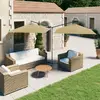 Image de vidaXL Parasol de jardin double avec mât en acier taupe 600x300 cm