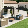 Image de Title: vidaXL Parasol de jardin double avec mât en acier - Noir