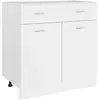 Image de vidaXL Armoire de plancher à tiroir Blanc 80x46x81,5cm
