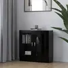 Image de vidaXL Armoire à vitrine Noir