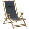 Image de vidaXL Chaise de relaxation inclinable Bambou - Gris foncé