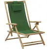 Image de vidaXL Chaise de relaxation inclinable - Vert bambou et tissu