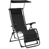 Image de vidaXL Chaise pliable de terrasse - Noir textilène
