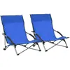 Image de vidaXL Chaises de plage pliables - Lot de 2, Bleu