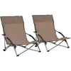 Image de vidaXL Chaises de plage pliables lot de 2 - Taupe