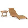 Image de VidaXL Chaise Longue en Teck avec Table - Teck