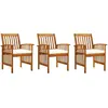 Image de vidaXL Chaises à manger de jardin - Lot de 3 et coussins
