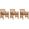 Image de vidaXL Chaises à manger de jardin lot de 3 - Bois d'acacia