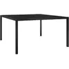 Image de vidaXL Table de jardin 130x130x72 cm - Acier et Verre - Noir