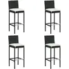 Image de vidaXL Tabourets de bar de jardin et coussins lot de 4 résine tressée