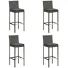 Image de vidaXL Tabourets de bar de jardin et coussins lot de 4 résine tressée