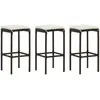 Image de vidaXL Tabourets de bar 3 pcs - Marron Résine Tressée